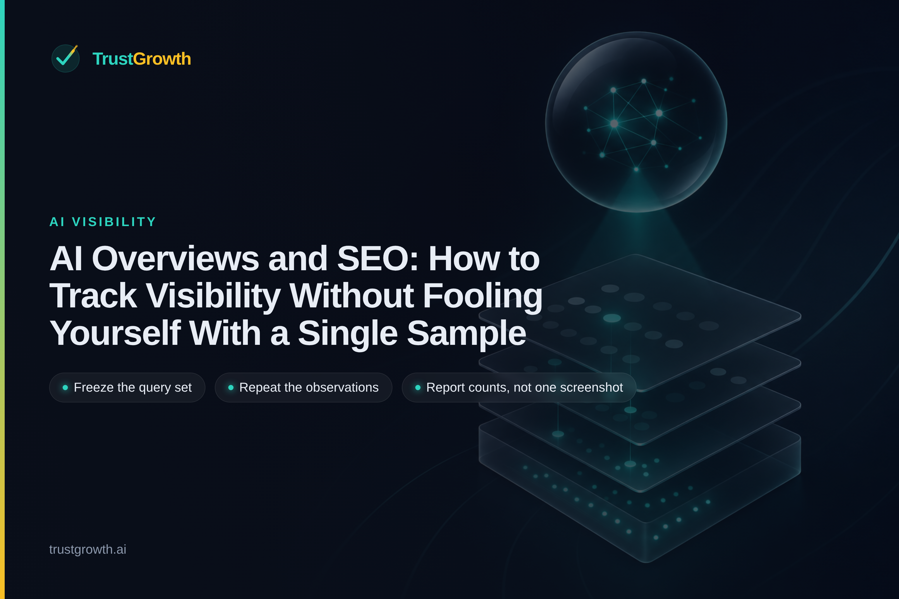 Cover for the article AI Overviews and SEO: how to track visibility without relying on a single sample